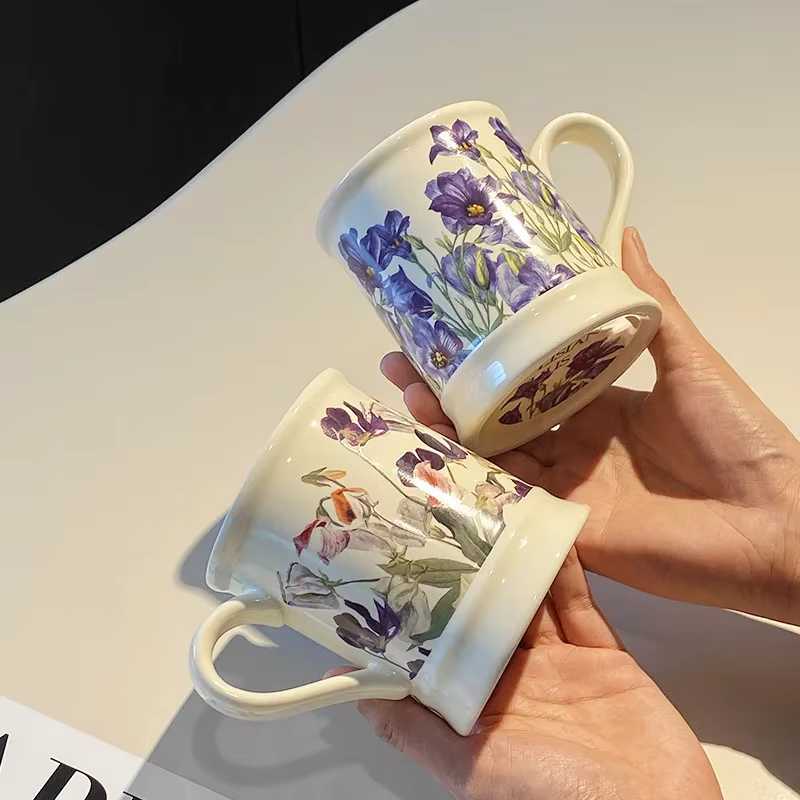 Tasse à fleurs en céramique classique européenne
