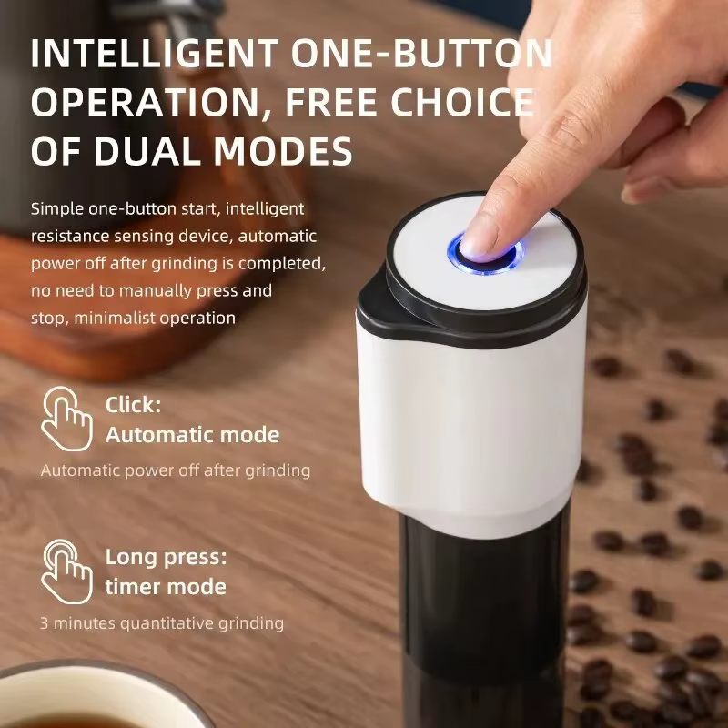 Moulin à café électrique portatif, broyeur à haute précision, réglage de la finesse de la poudre, chargement USB, adapté pour moudre les grains de café