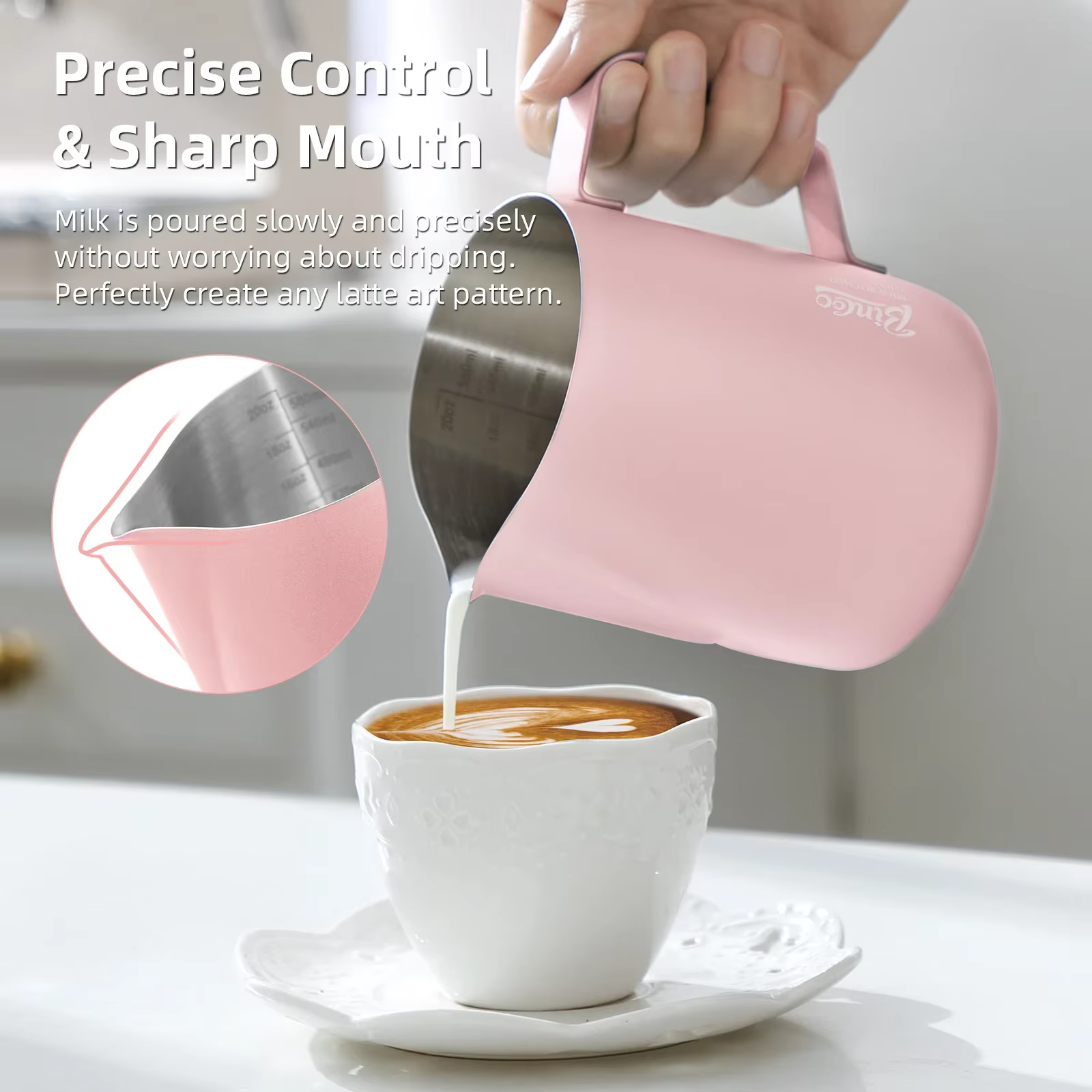 BINCOO 350/600ML pichet à mousser le café