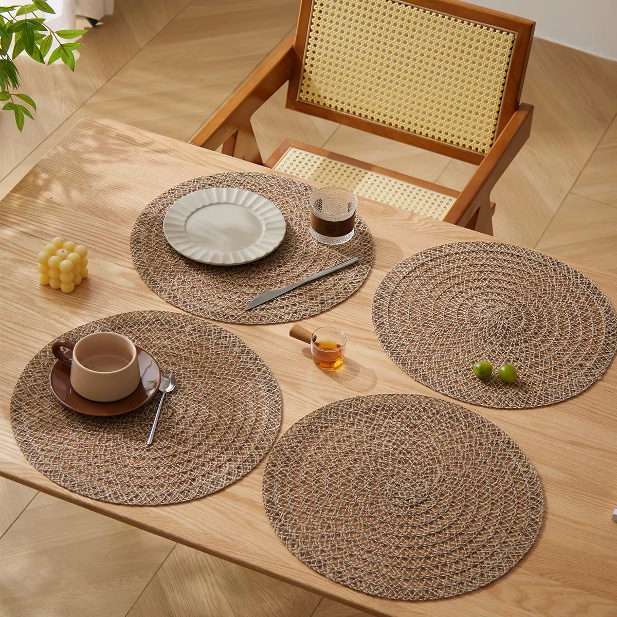 4/6 napperons de noël Jute pour Table à manger vacances