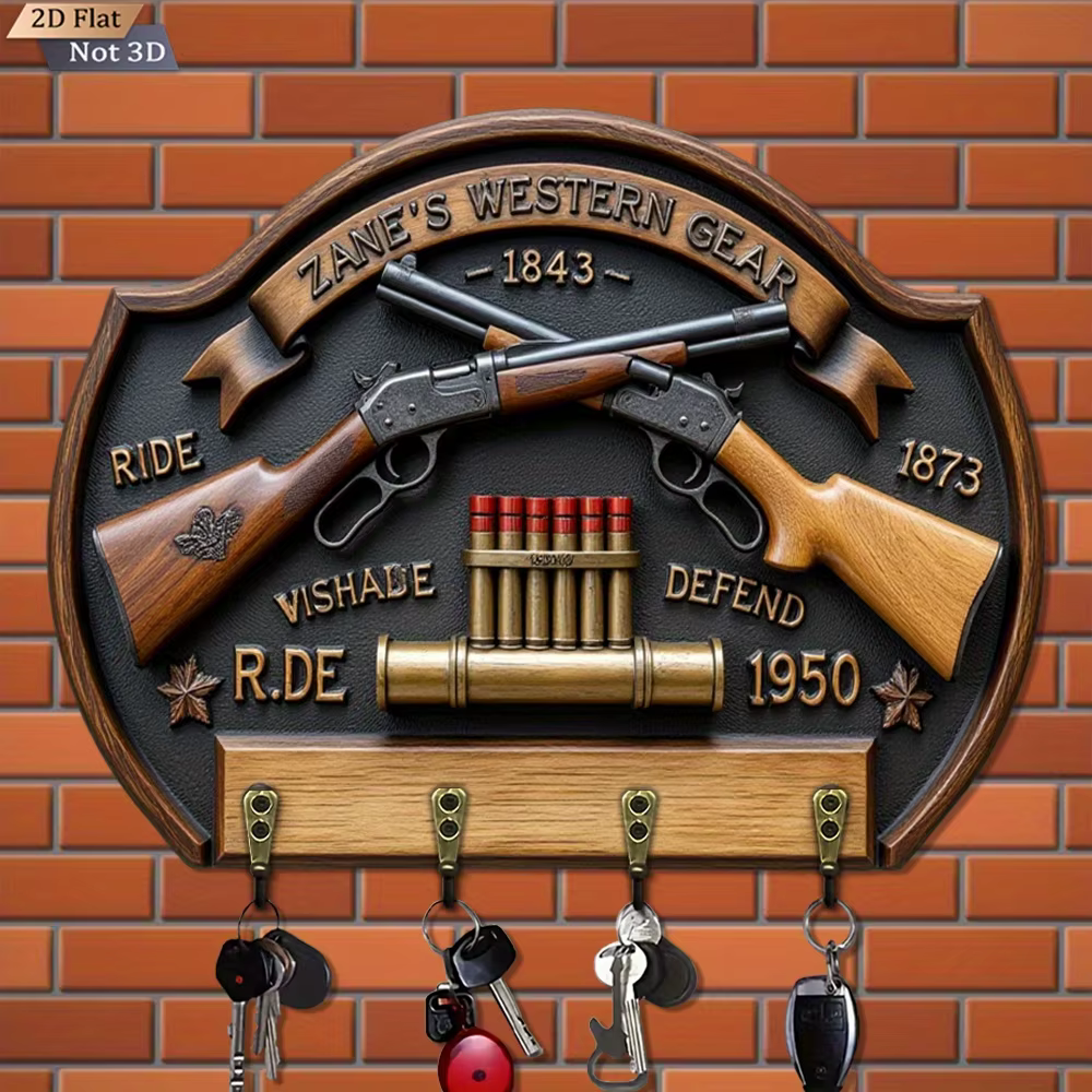 Porte-clés mural multifonctionnel en bois