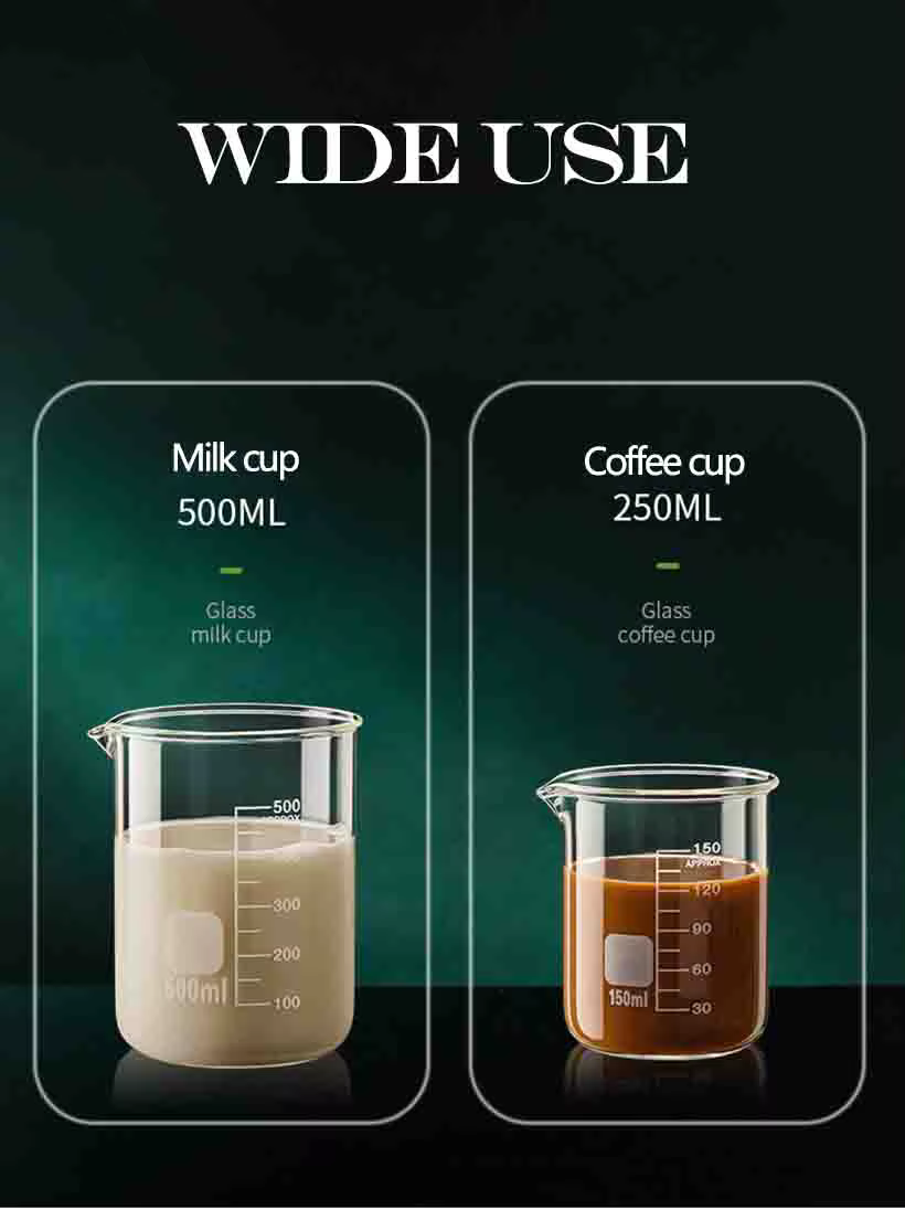 Tasse graduée en verre à haute teneur en borosilicate