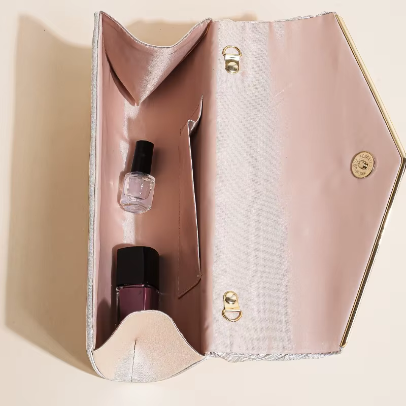 Pochette plissée champagne