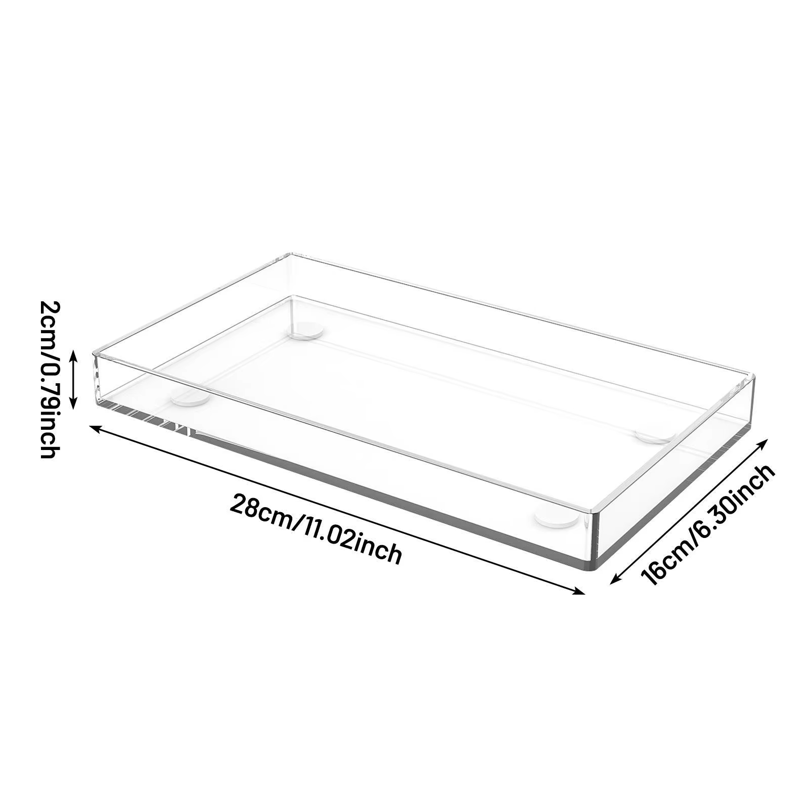 Plateau décoratif en acrylique transparent