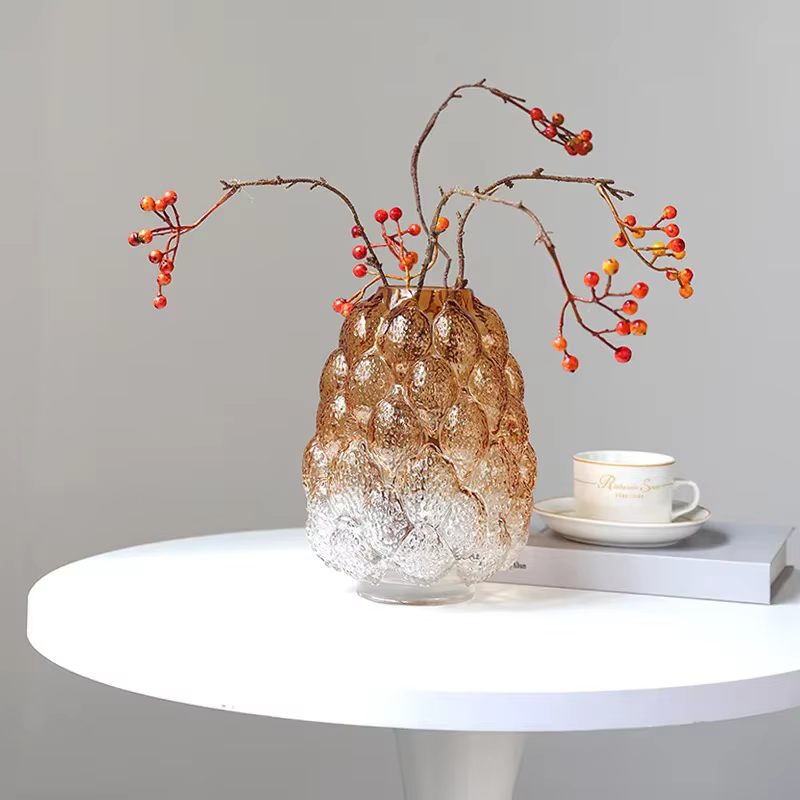 Vase en verre abstrait à motif grainé dégradé, accessoires hydroponiques, terrarium en verre, accessoires de décoration pour la maison