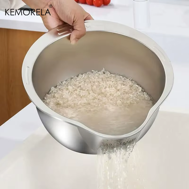 Bol de lavage de riz en acier inoxydable 304