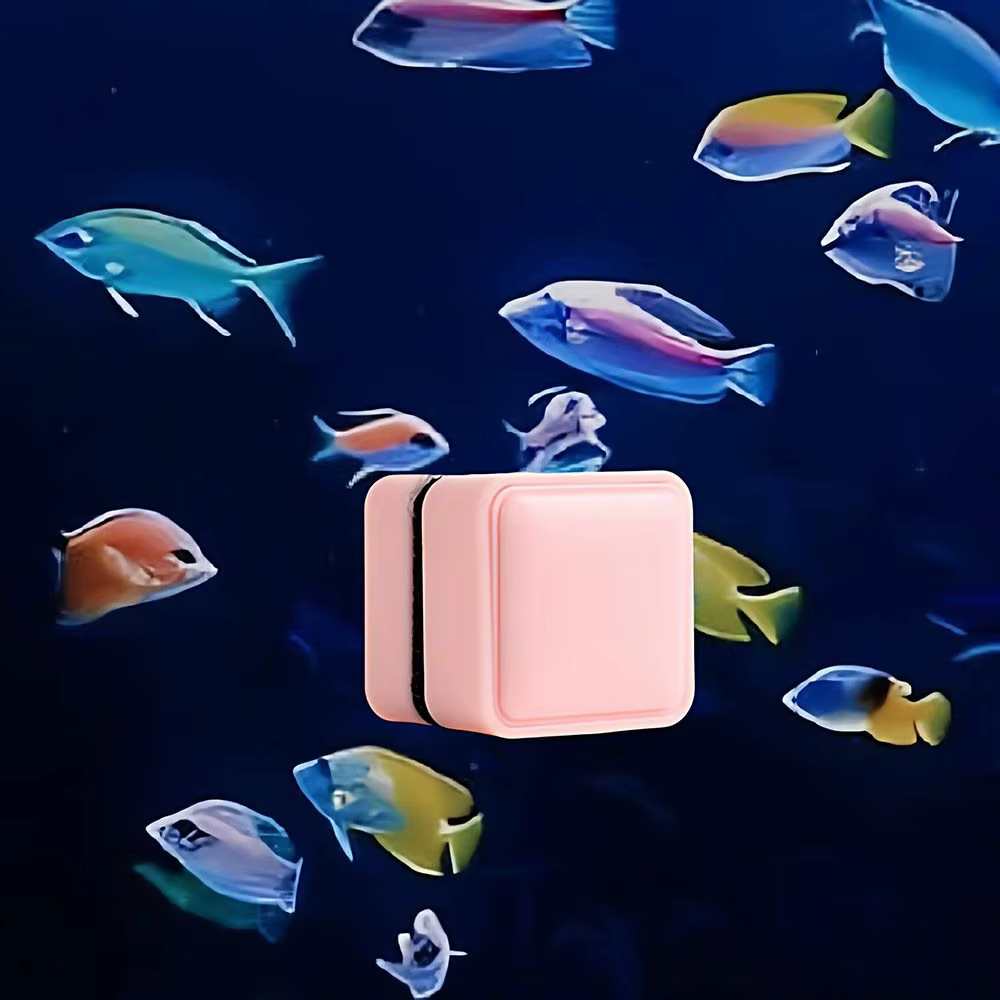 Brosse nettoyante magnétique pour aquarium, résistante aux rayures, nettoyeur de vitres carré, mini grattoir à algues