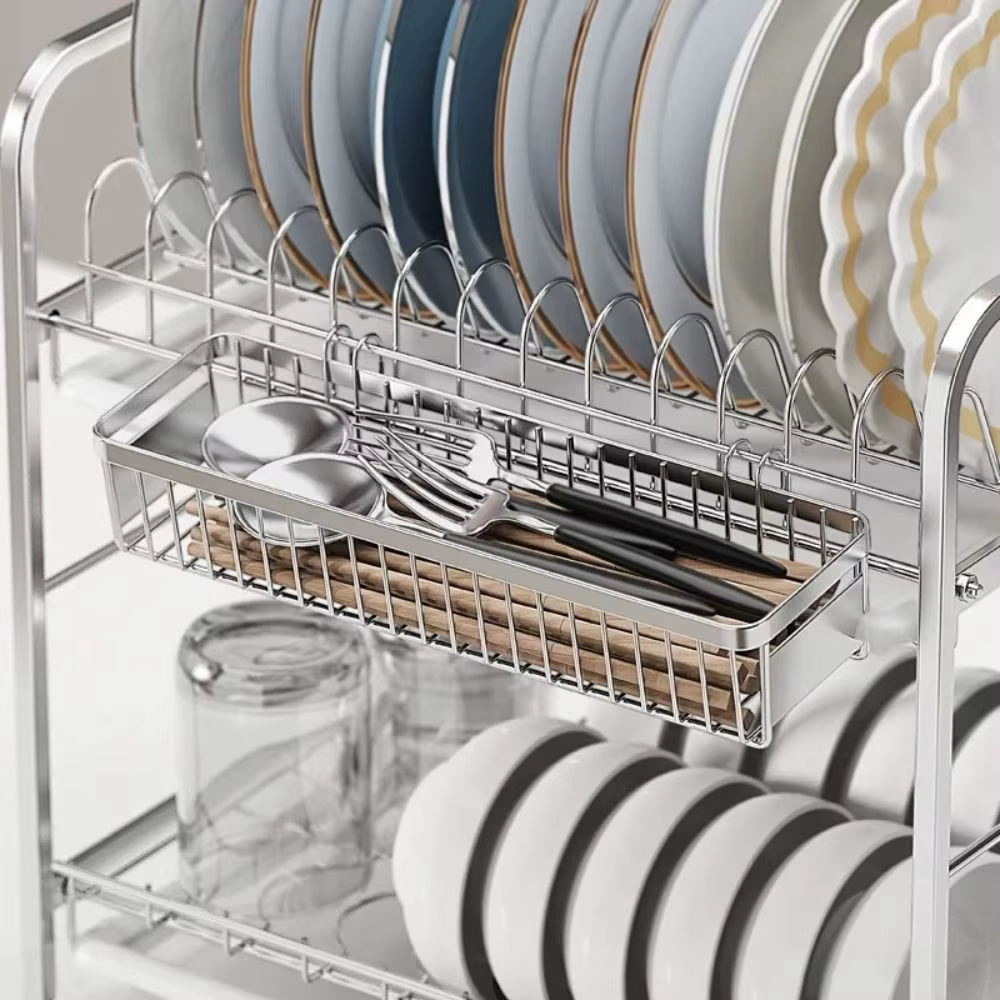 Porte-couverts suspendu en acier inoxydable