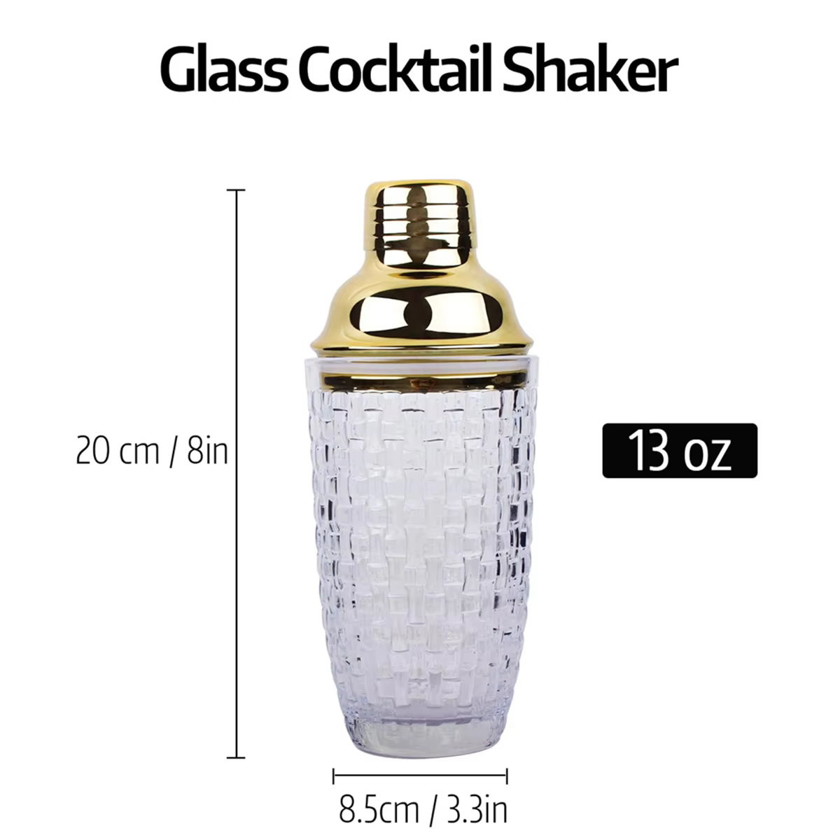 Shaker à Cocktail en Verre localité de 13Oz, Ensemble pour Cocktails