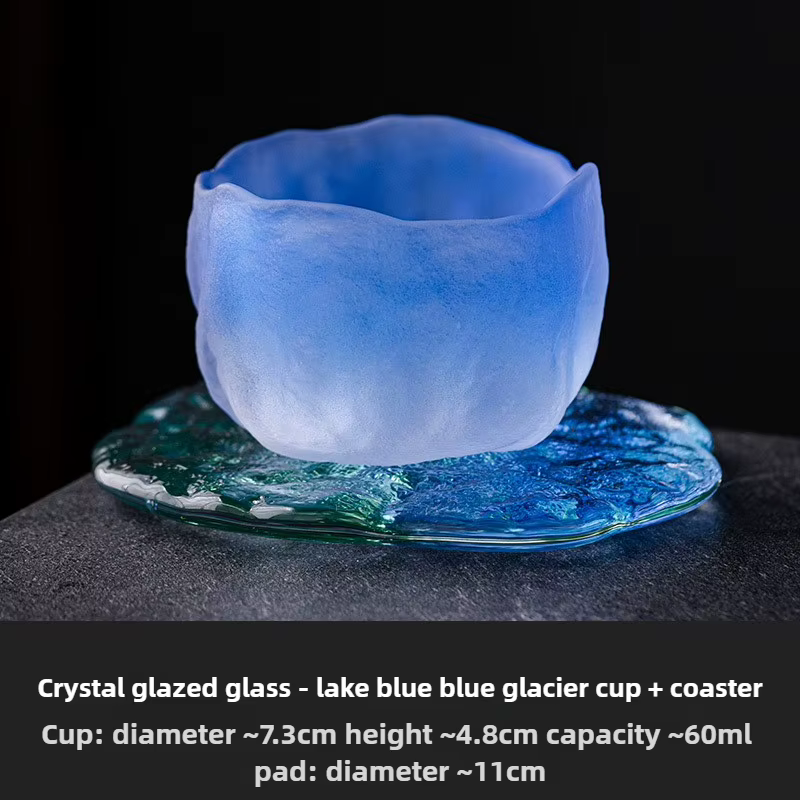 Glacier de style japonais bleu-vert marée nationale vent petite tasse à thé