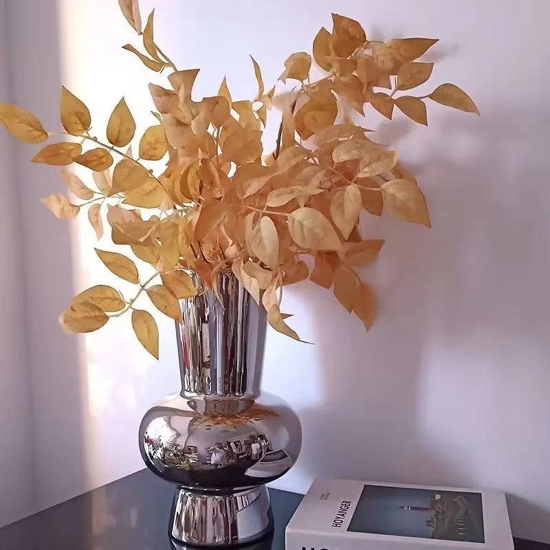 Vase à fleurs miroir argenté