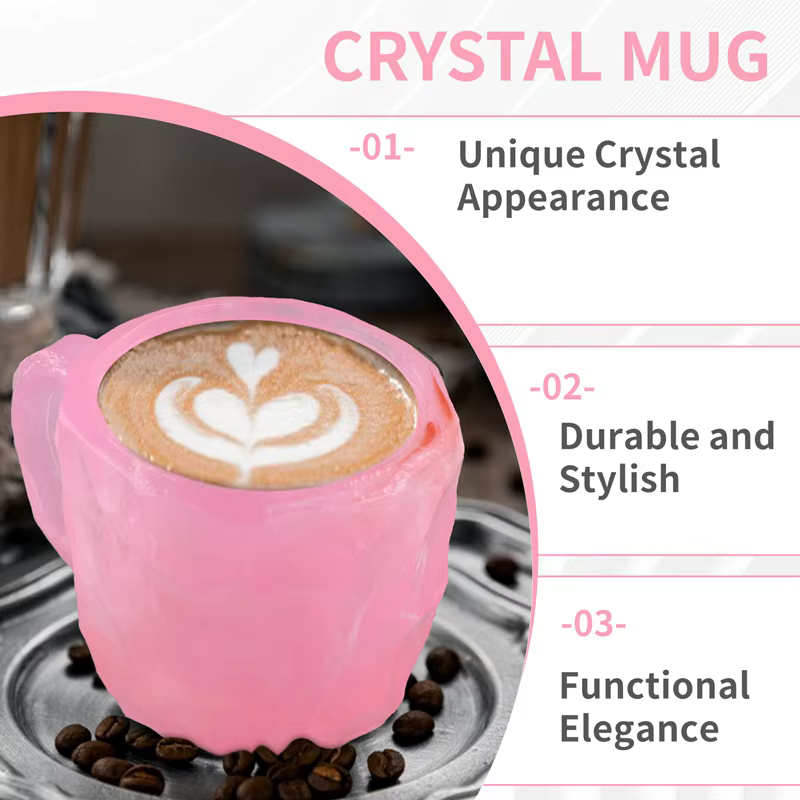 Tasse à café en cristal de géode douce et élégante