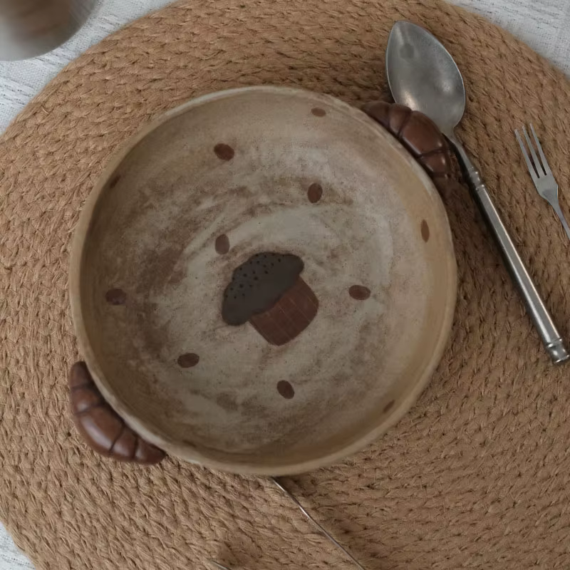 Assiette à pain en céramique polyvalente artisanale Vintage