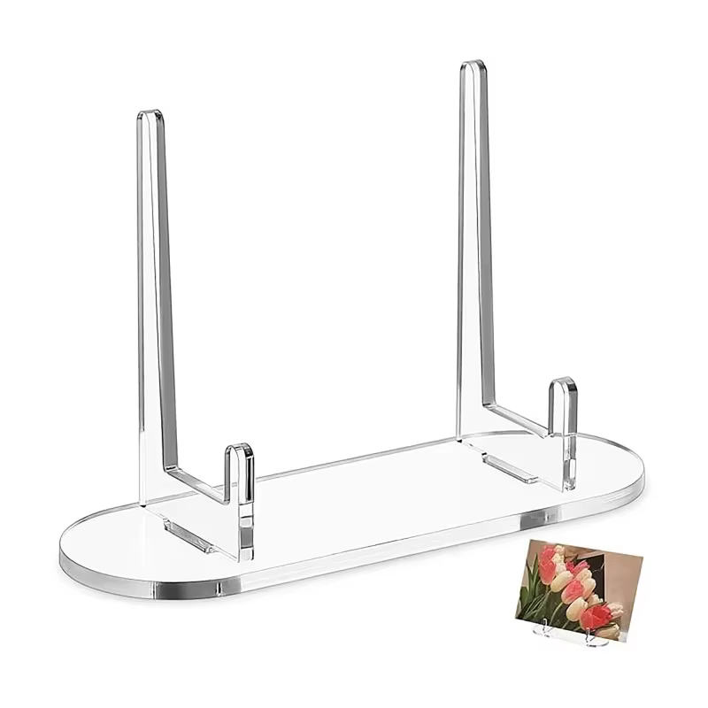 Support de cadre photo en acrylique transparent / Support d'affichage multifonctionnel / Base d'affichage pour assiettes, photos et figurines