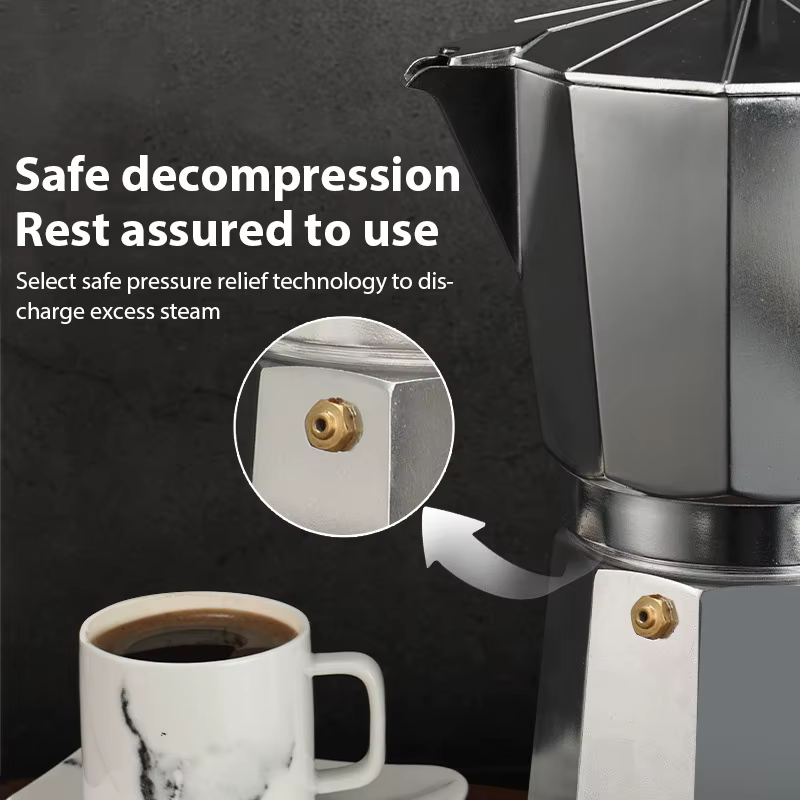 Bouilloire à café en aluminium Latte percolateur maison italienne octogonale Moka cafetière bureau voyage Camping en plein air expresso théière