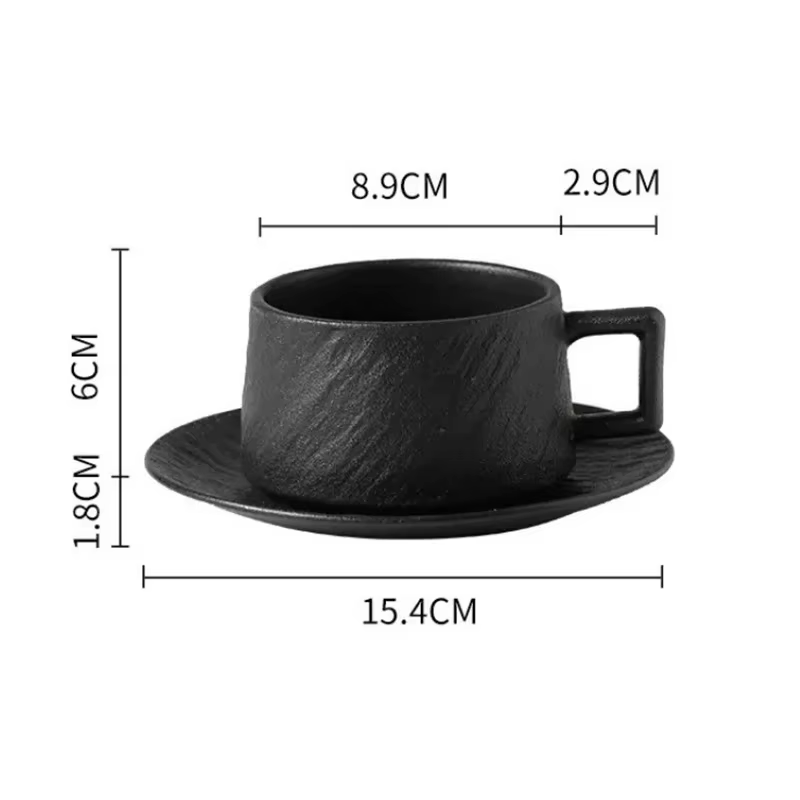 Ensemble de tasses à café en céramique de sable de roche de style japonais
