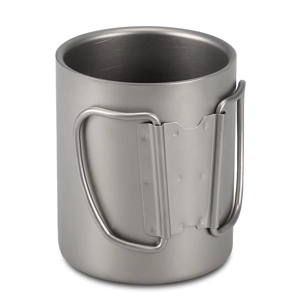 TOMSHOO Tasse à eau en titane à double paroi