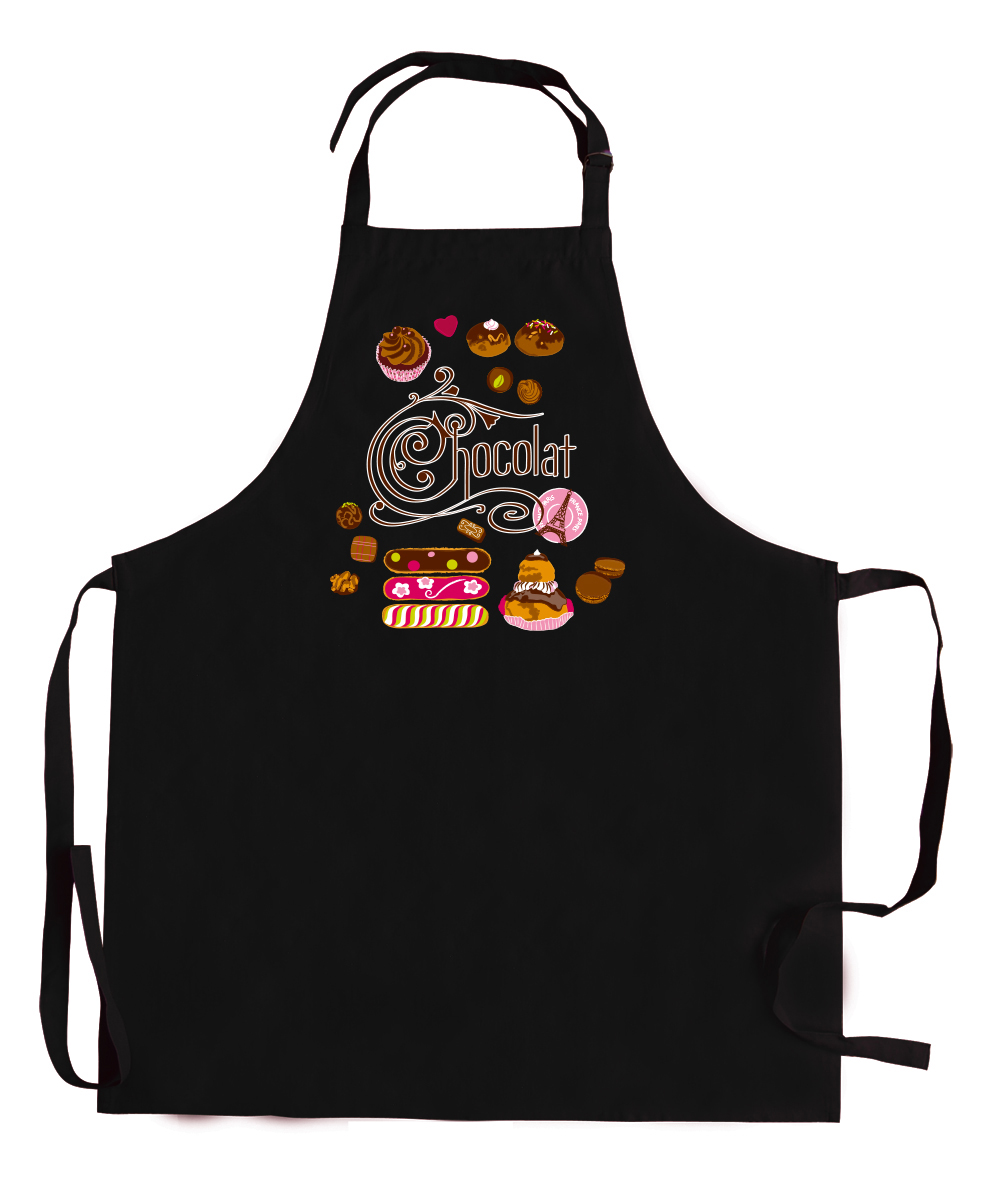 Tablier de cuisine sans poche clairs recycl Noir 72 x 90