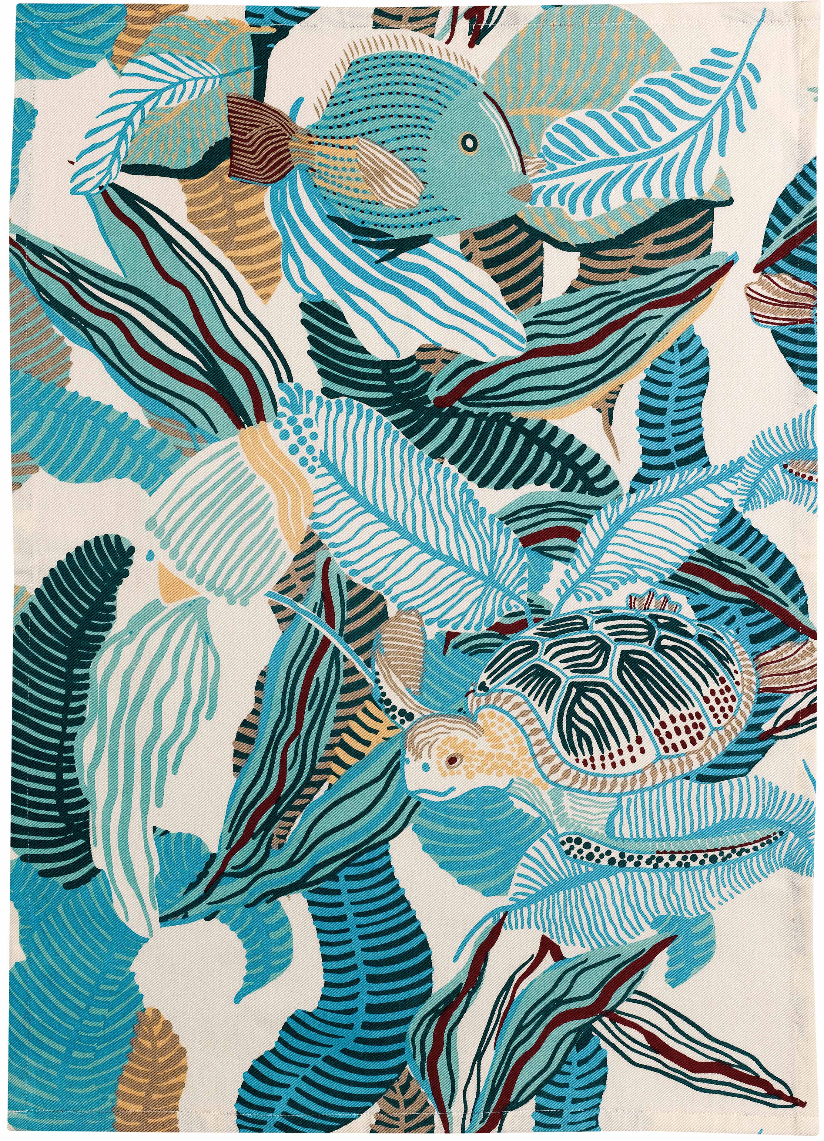 Torchon recycl Dori Bleu 50 x 70