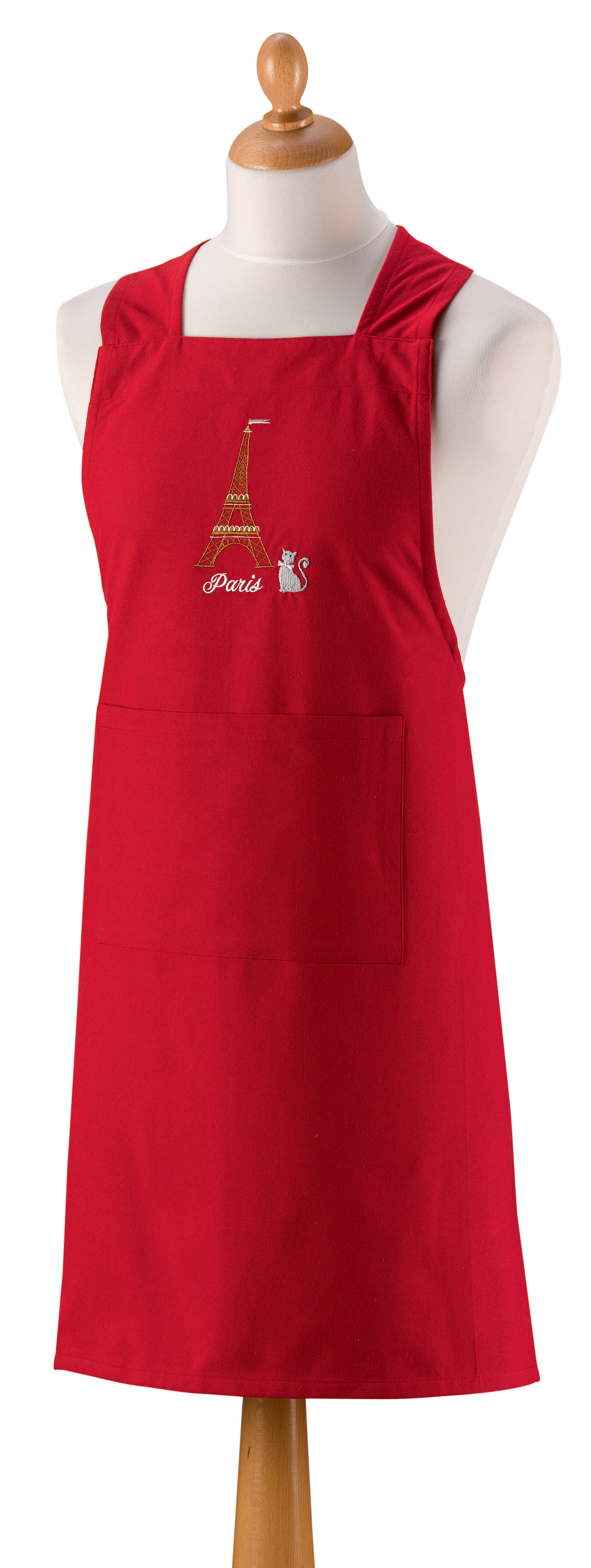 Tablier de cuisine japonais recycl Tour Eiffel Rouge 125 x 85