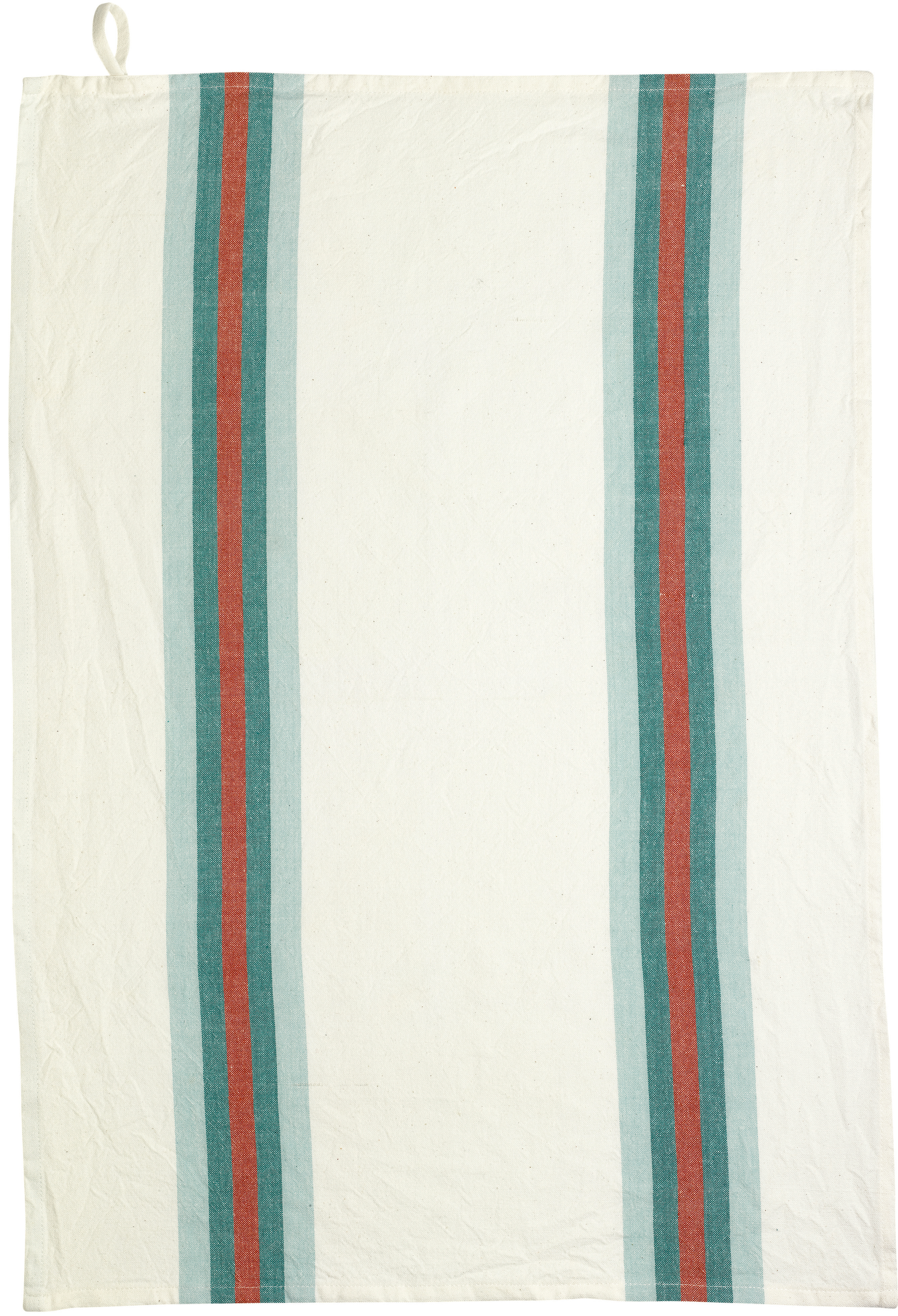 Torchon recycl lav Yuna Vert d'eau/naturel 50 x 70