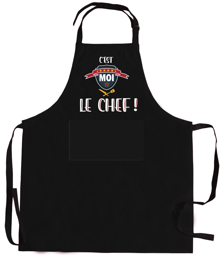 Tablier de cuisine Le chef recycl Noir 72 x 90