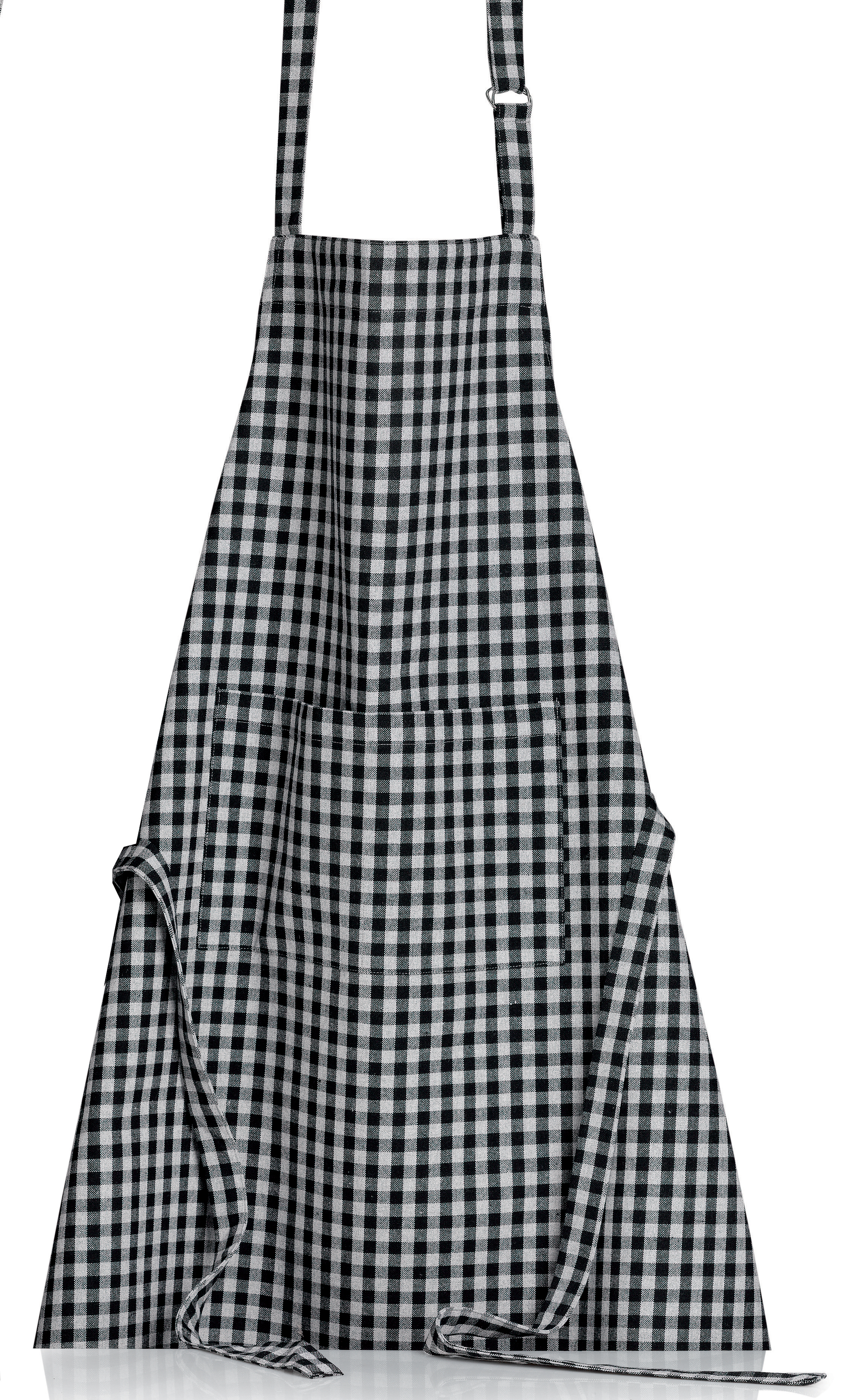Tablier de cuisine recycl Billie Noir/gris 80 x 85