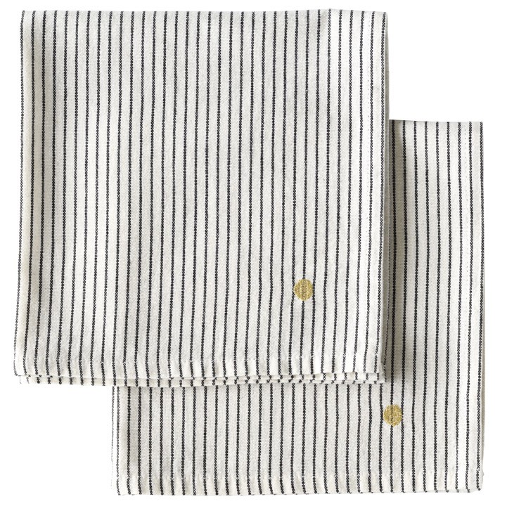 Lot de 2 serviettes de table Lonie Caviar 40 x 40