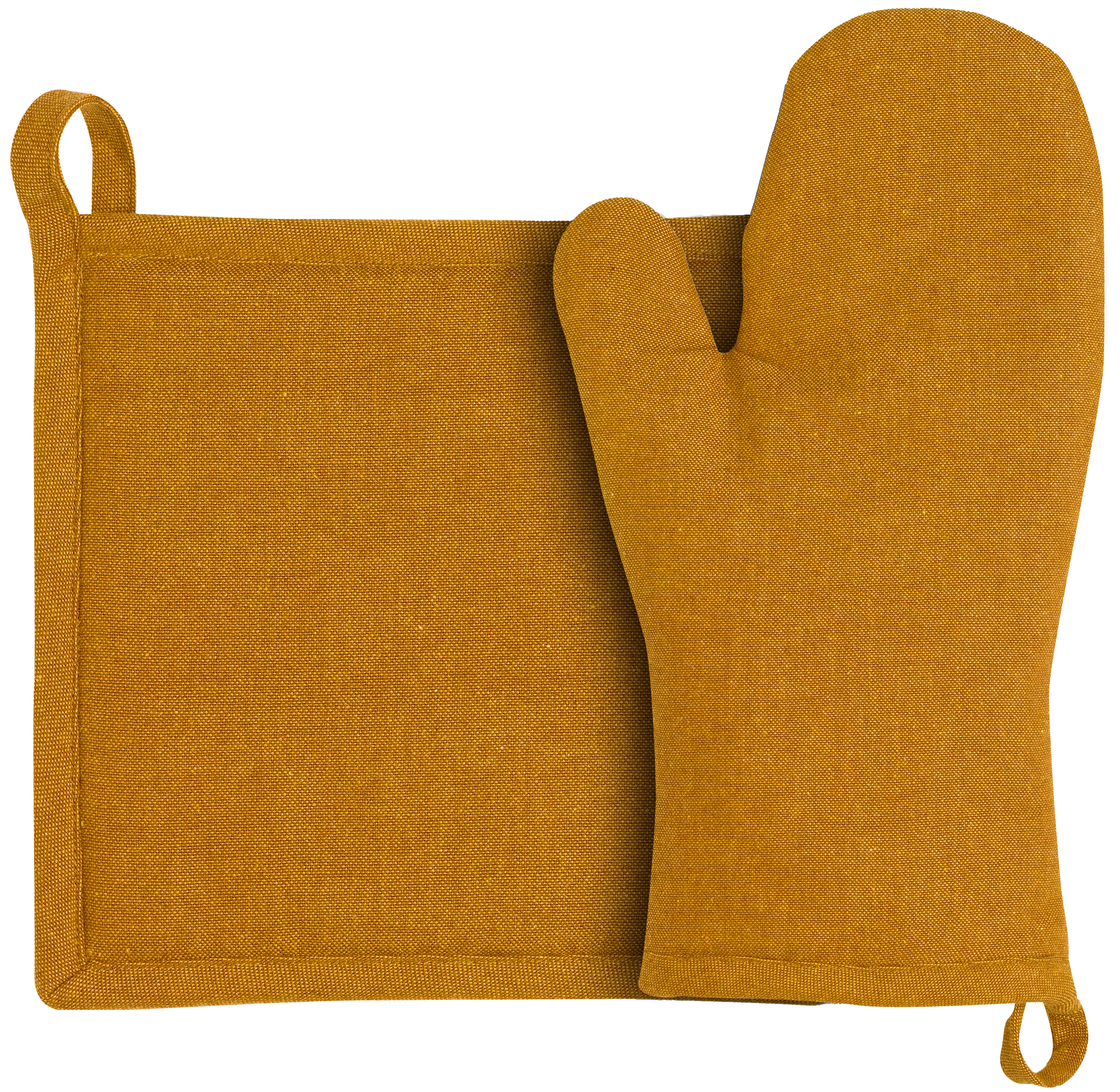 Lot gant de cuisine et manique recycl Jona Ambre 15 x 30