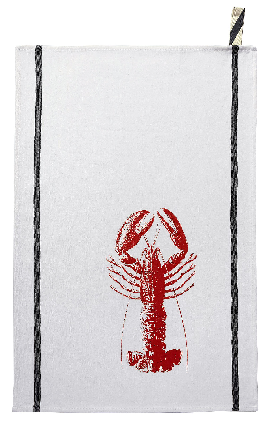 Torchon Homard Rouge Corail Blanc 50 x 70