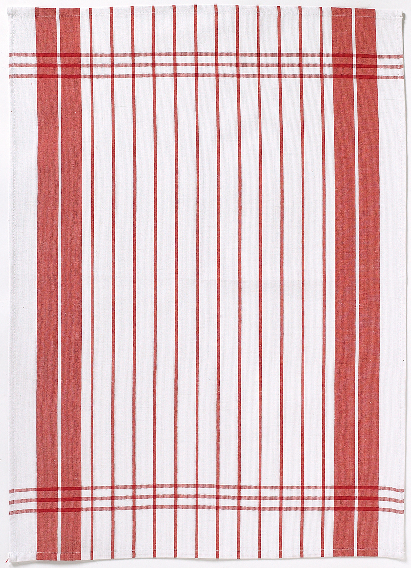 Torchon Petites Rayures rouge 50 X 70
