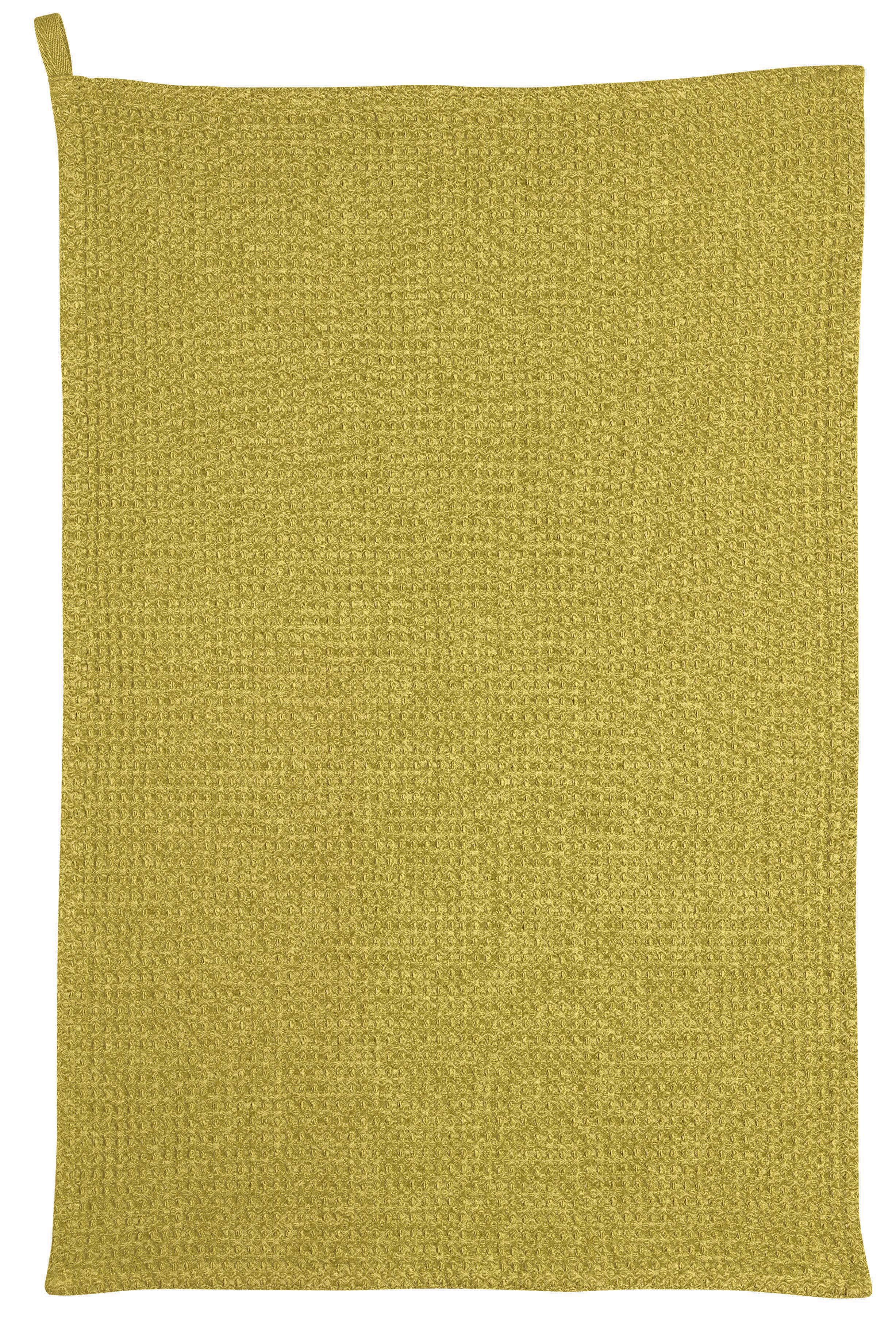 Torchon nid d'abeilles uni Mumba Bergamote 50 x 70