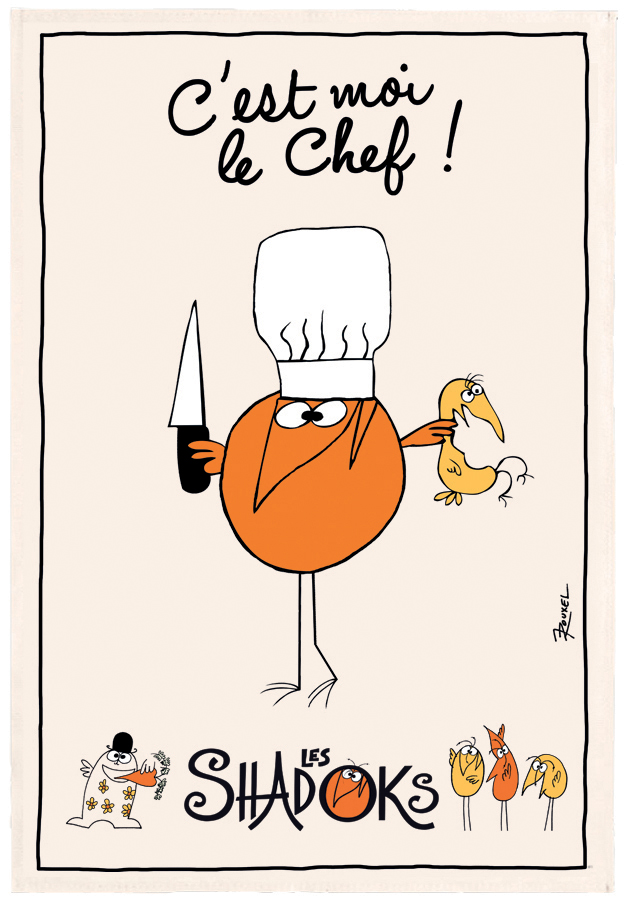 Torchon Shadoks Grand chef Ecru 48 x 72
